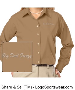 Ladies Long Sleeve Stain Release Poplin Design Zoom